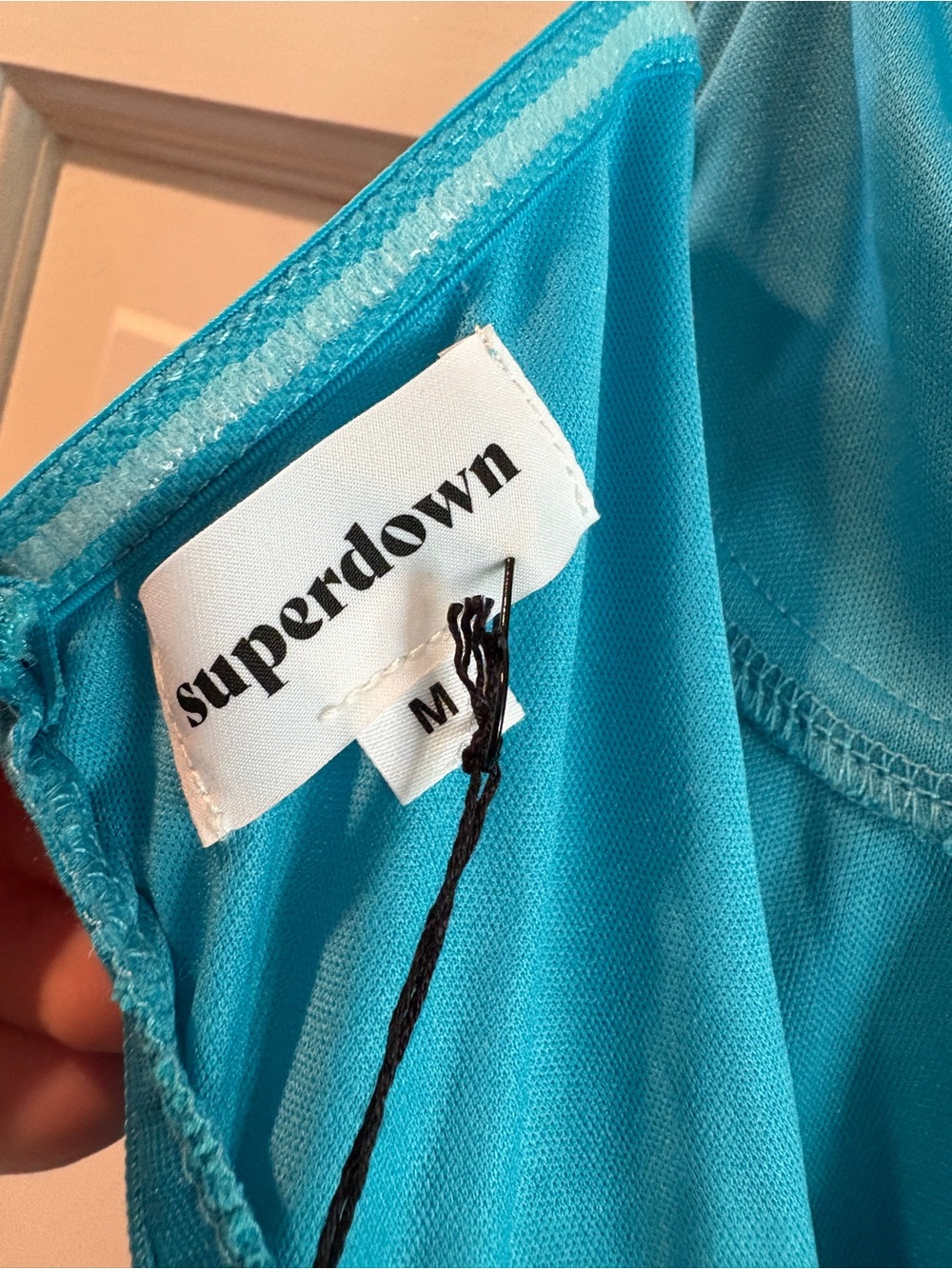 Turquoise Superdown Ruched Mini Dress - Picture 4 of 4
